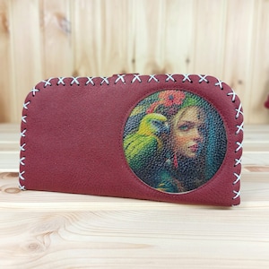 grand portefeuille femme | pirate de portefeuille végétalien fait à la main | portefeuille coloré pour femme 3 variantes de couleurs | Sac à main vintage gitane
