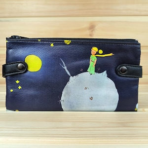 Monedero grande | Cartera de piel sintética | Cartera vegana | Monedero práctico apto para móvil | Bolso único El Principito