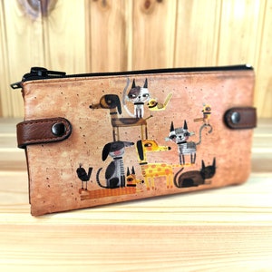 cartera de mujer grande | Cartera de piel sintética | bolso con estilo | cartera multiusos | Patrones únicos de animales lindos.