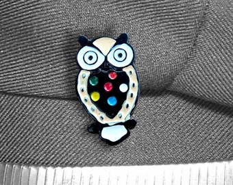 Enamel Pin Collection Boho Colorful Owl | Boho Badge Pin | Trendy Lapel Pin | Statement Hat Pin | Stylish Jacket Pin