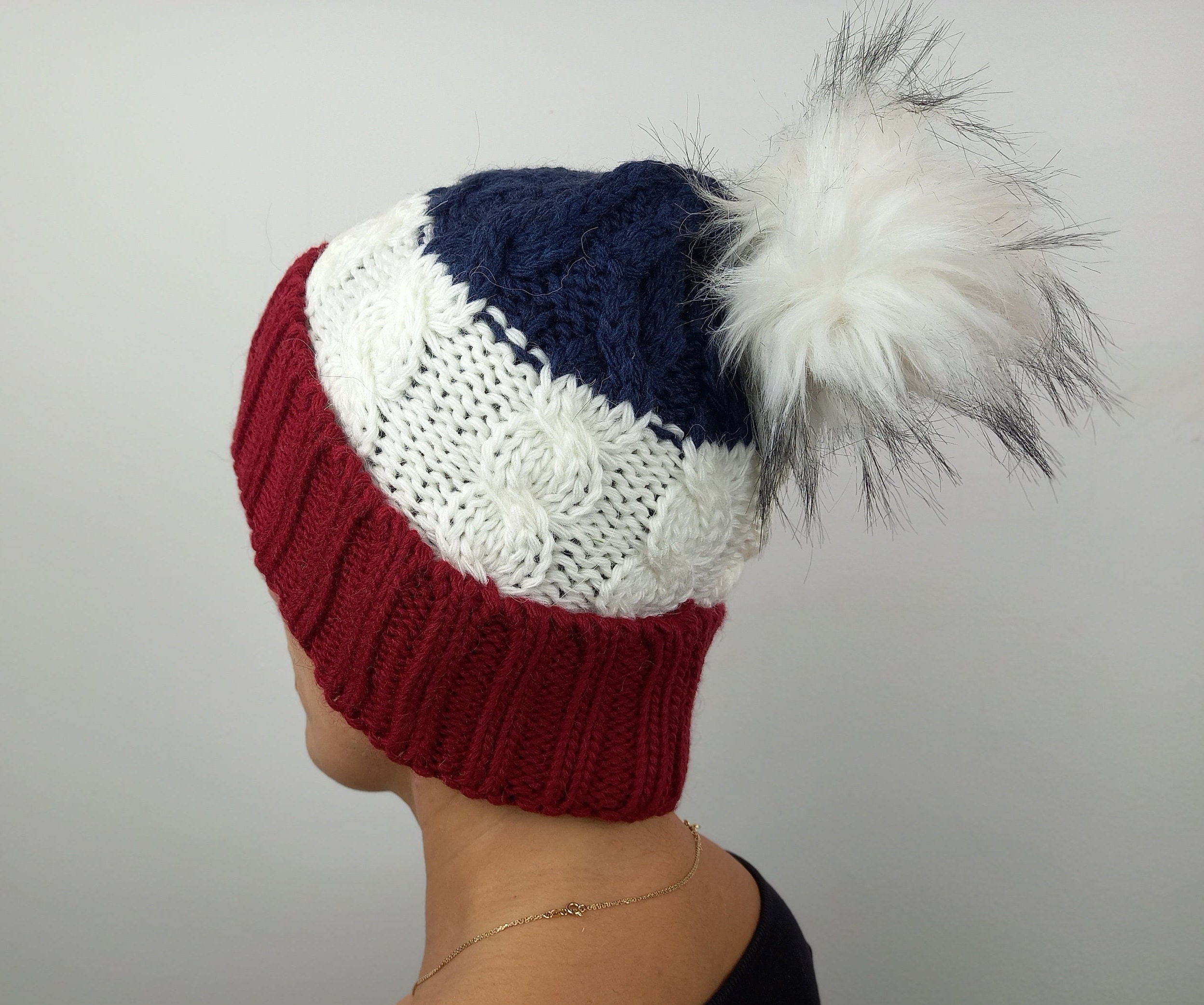 Slouchy Chunky Knit Beanie with Pom Pom - Cozy Winter Hat for Unisex Pudus Women main image 4