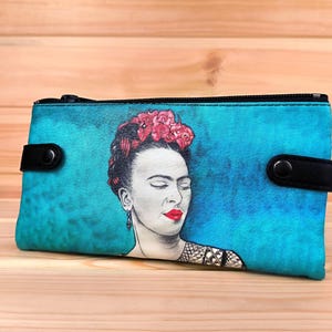 grand portefeuille pour femme | Portefeuille en similicuir | portefeuille élégant | portefeuille polyvalent | Motif unique de visage de femme