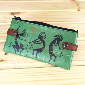 Cartera vegana hecha a mano con motivo de músico – Cartera XXL con compartimento para móvil y 12 ranuras para tarjetas | Regalo divertido para los fanáticos de la música.