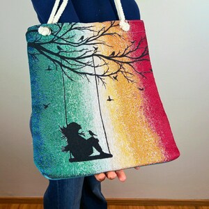 Gothic Romance Tote Bag | Handmade Tapestry Shopper | Fantasycore Large Tote Bag | Poetic Design | Limited Edition image 10
