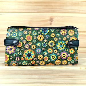 billetera grande | Cartera de piel sintética | Cartera multiusos adecuada para teléfonos móviles | Bolso romántico con diseño floral único | Idea de regalo