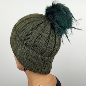 Slouchy Beanie Hat | 2 color variations | Unisex Chunky Knit Beanie | Adult & Teen Fashion| Pompon cozy warm wool hat