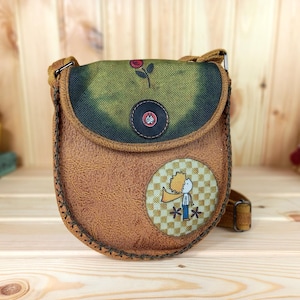 Damen Crossbody Tasche Handgenähte Vegan Umhängetasche Der kleine Prinz Muster Frauen Tasche Schultertasche Unikat Design wilde Ausstrahlung