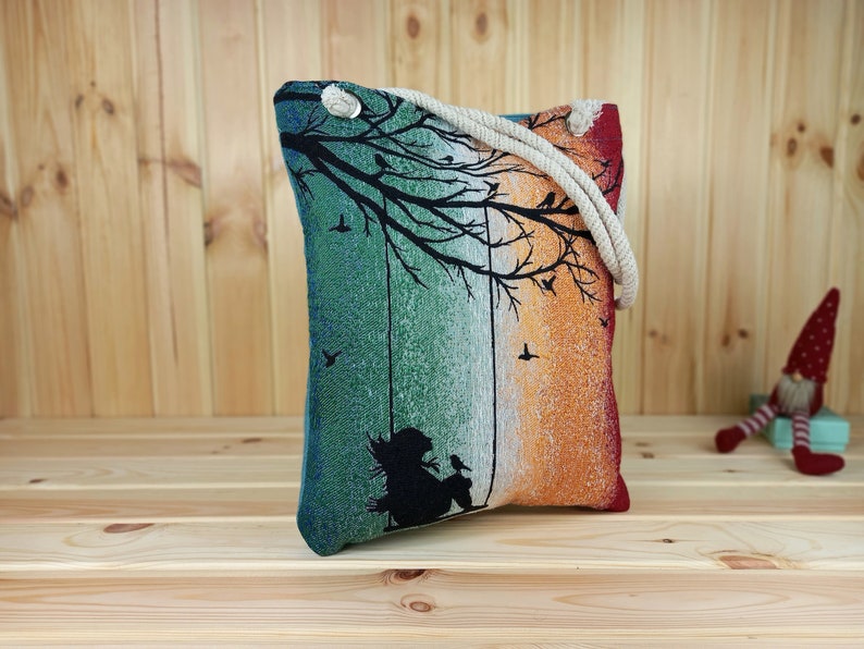 Gothic Romance Tote Bag | Handmade Tapestry Shopper | Fantasycore Large Tote Bag | Poetic Design | Limited Edition image 12