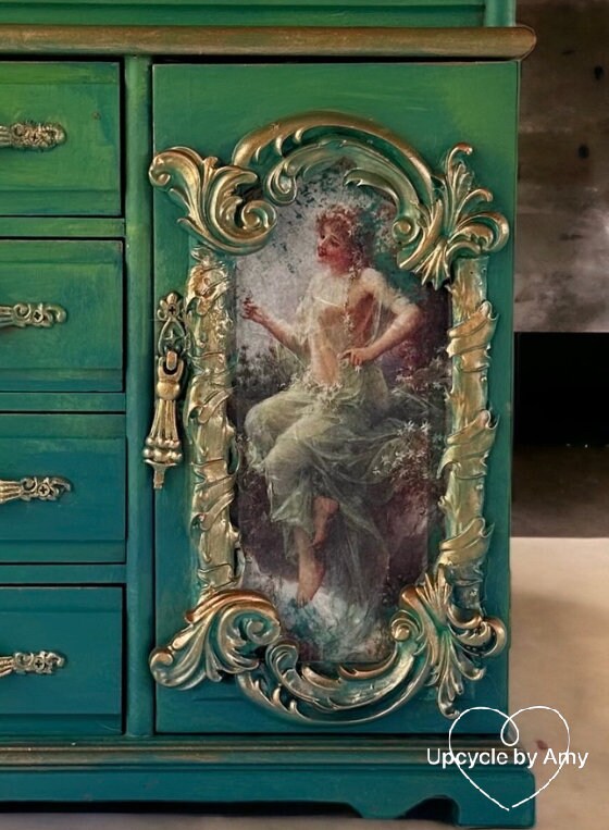 Jewelry Armoire. Green Goddess Tabletop Jewelry Box. Boho Etsy