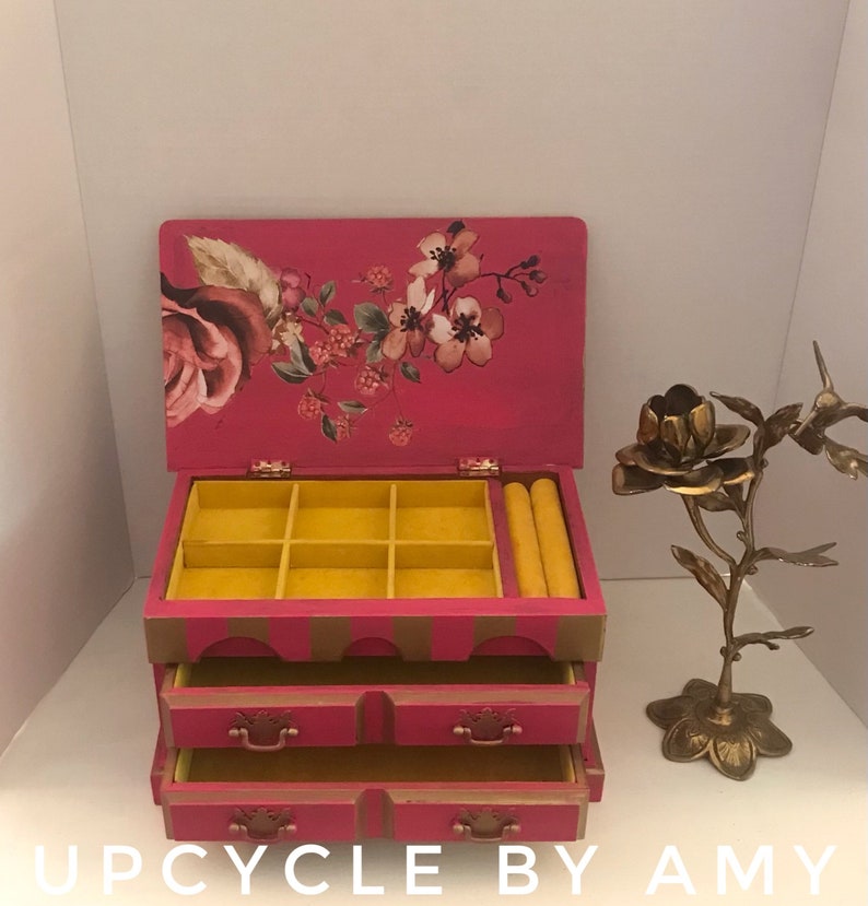 Jewelry Box. Bold and Bright Pink Jewelry Box. Large Pink and Etsy