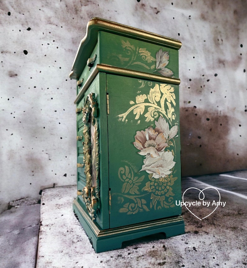 Jewelry Armoire. Green Goddess Tabletop Jewelry Box. Boho Etsy
