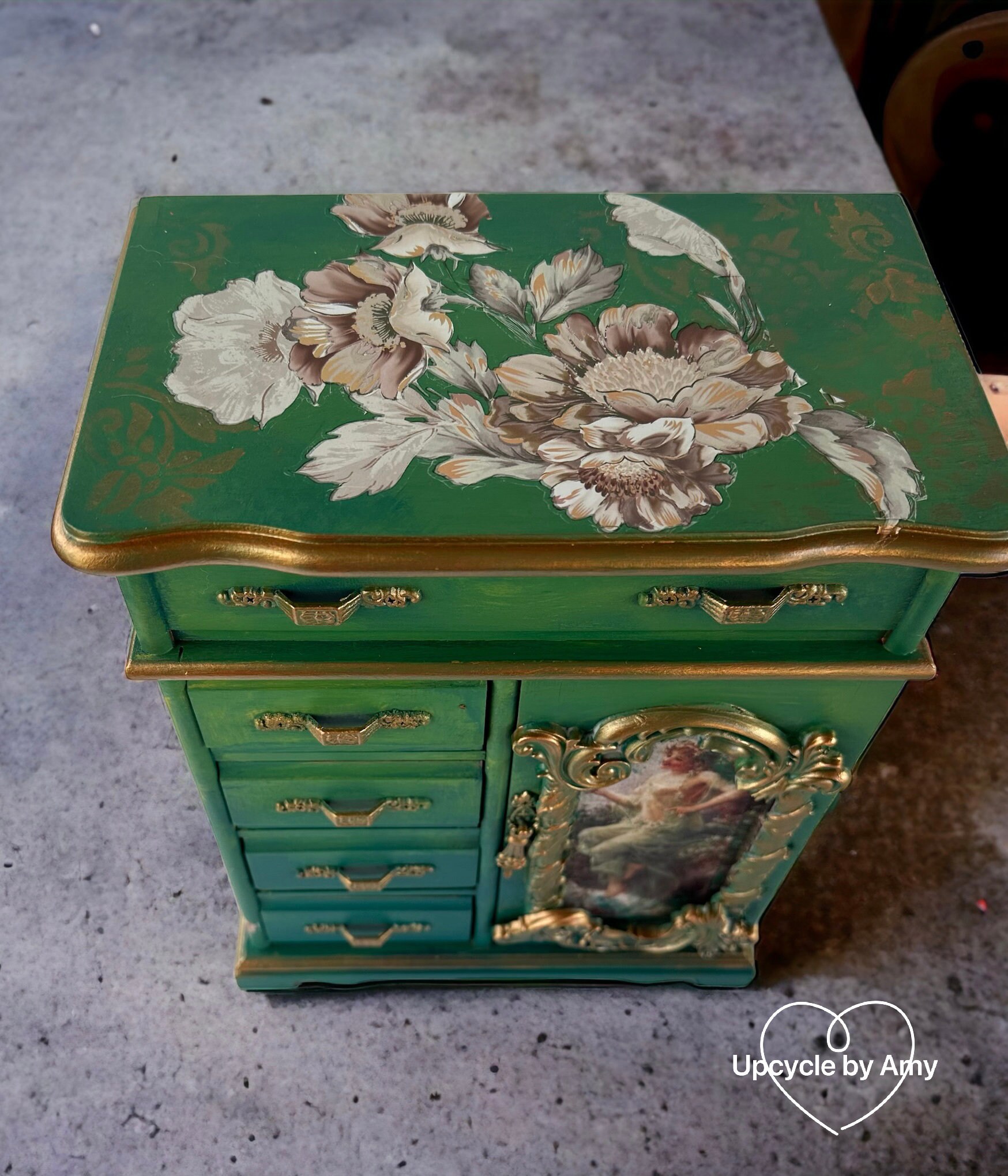 Jewelry Armoire. Green Goddess Tabletop Jewelry Box. Boho Etsy