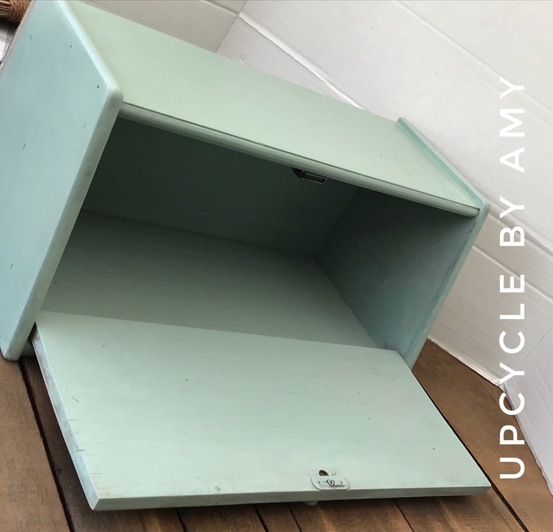 Bread Box. Vintage Bread Box. Green and White Kitchen Storage Etsy