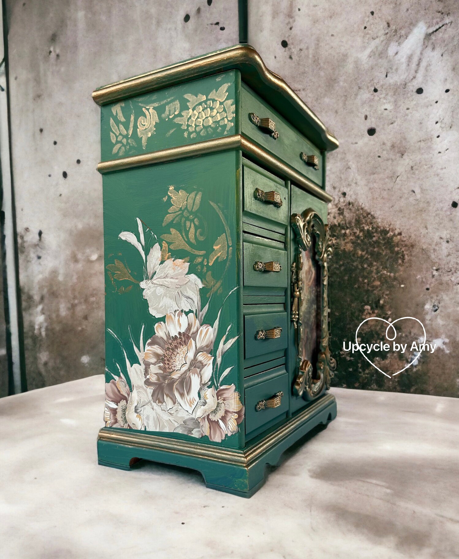Jewelry Armoire. Green Goddess Tabletop Jewelry Box. Boho Etsy