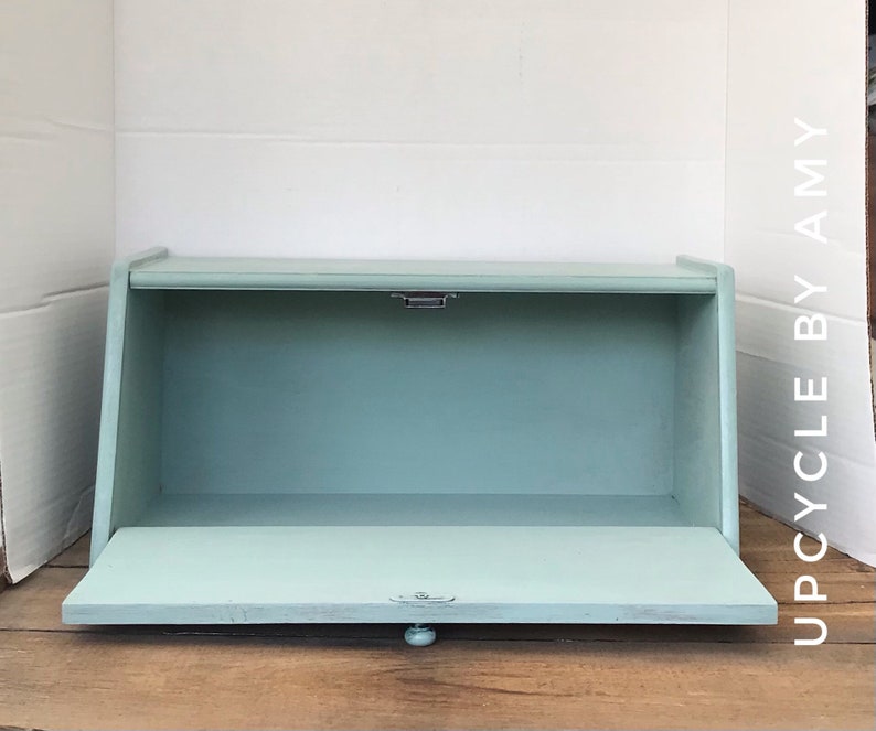 Bread Box. Vintage Bread Box. Green and White Kitchen Storage Etsy