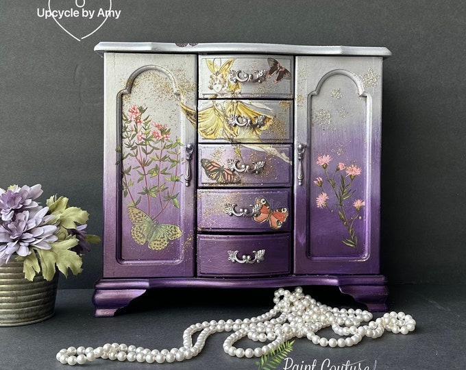 Jewelry Armoire. Sparkling Starlit Fairy Garden Jewelry Box. Extra