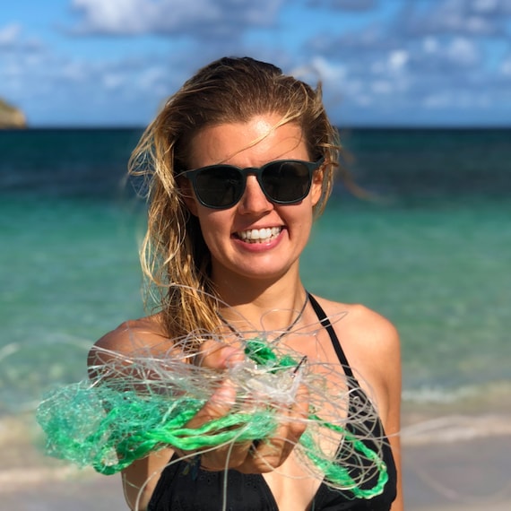 Polarized Round Sunglasses Recycled Fishing Net Frame Eco-friendly Taiwan 100% Recycled Ocean Fishing Nets, Parent-Child Little  main image 3