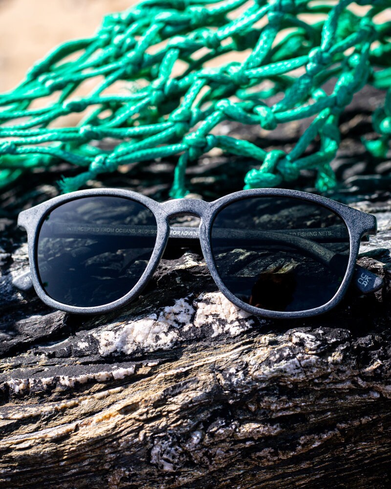 Recycled Fishing Net Frame Sunglasses UV400 Polarized Lenses Eco-Friendly SOJOS Ocean Collection Polarized Retro Round Sunglasses for  main image 4