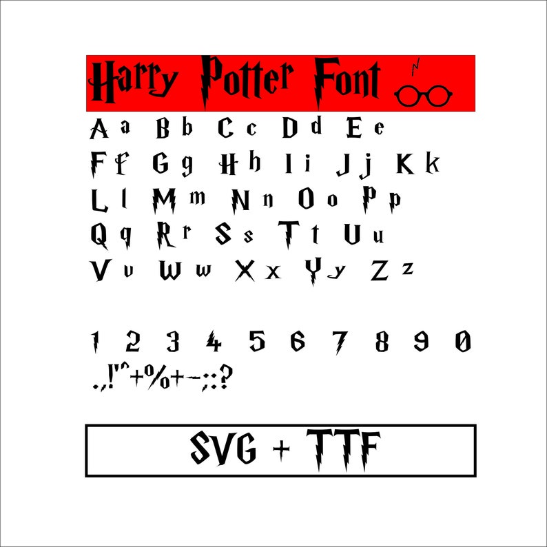 harry potter font svg harry potter alphabet harry ttf potter etsy
