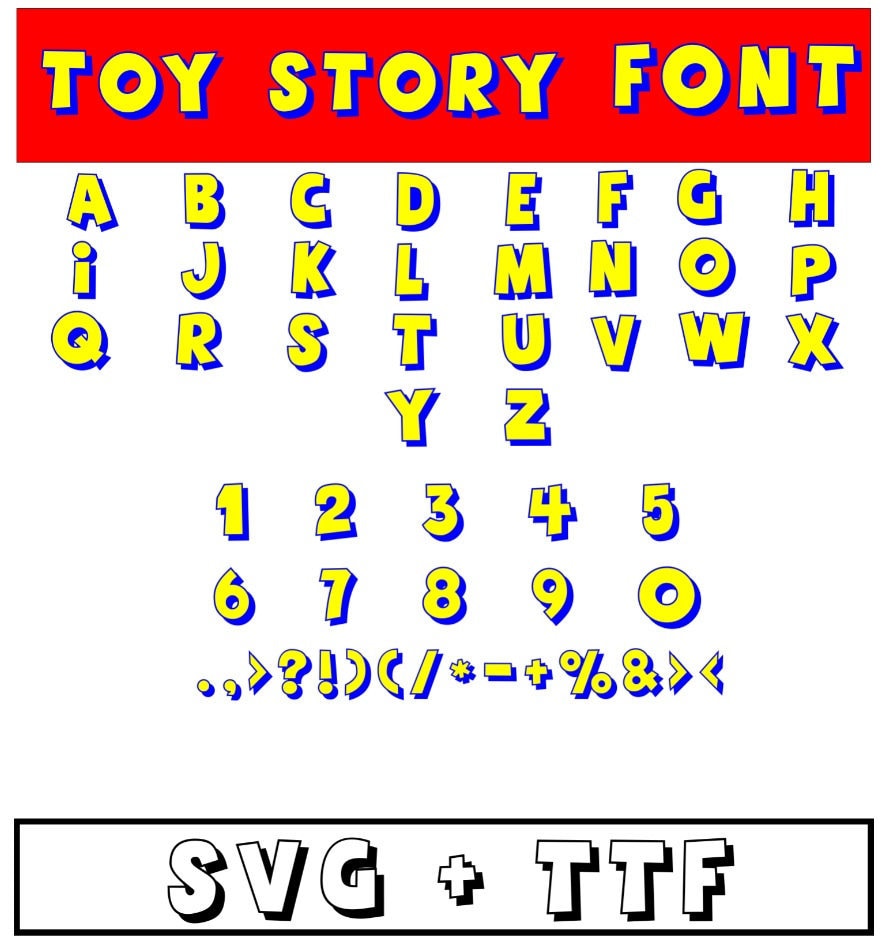 Toy Story Font Svg Toy Story Letters Toy Story Alphabet Toy Etsy