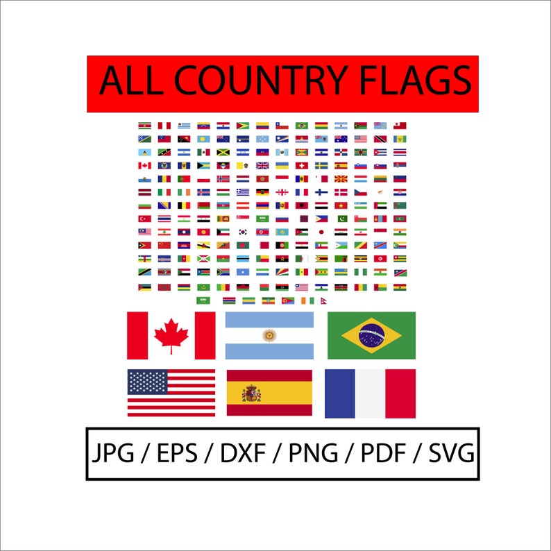 All Country Flags Svg Flags of Nations Flags of World World Etsy