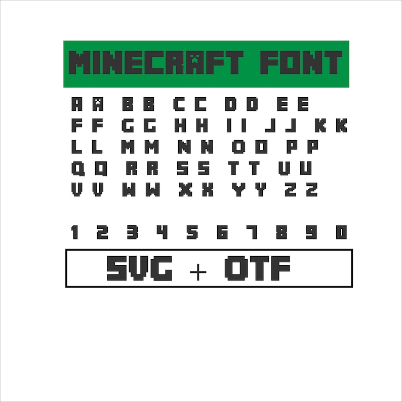Minecraft Font SVG Minecraft SVG Minecraft Alphabet Minecraft | Etsy