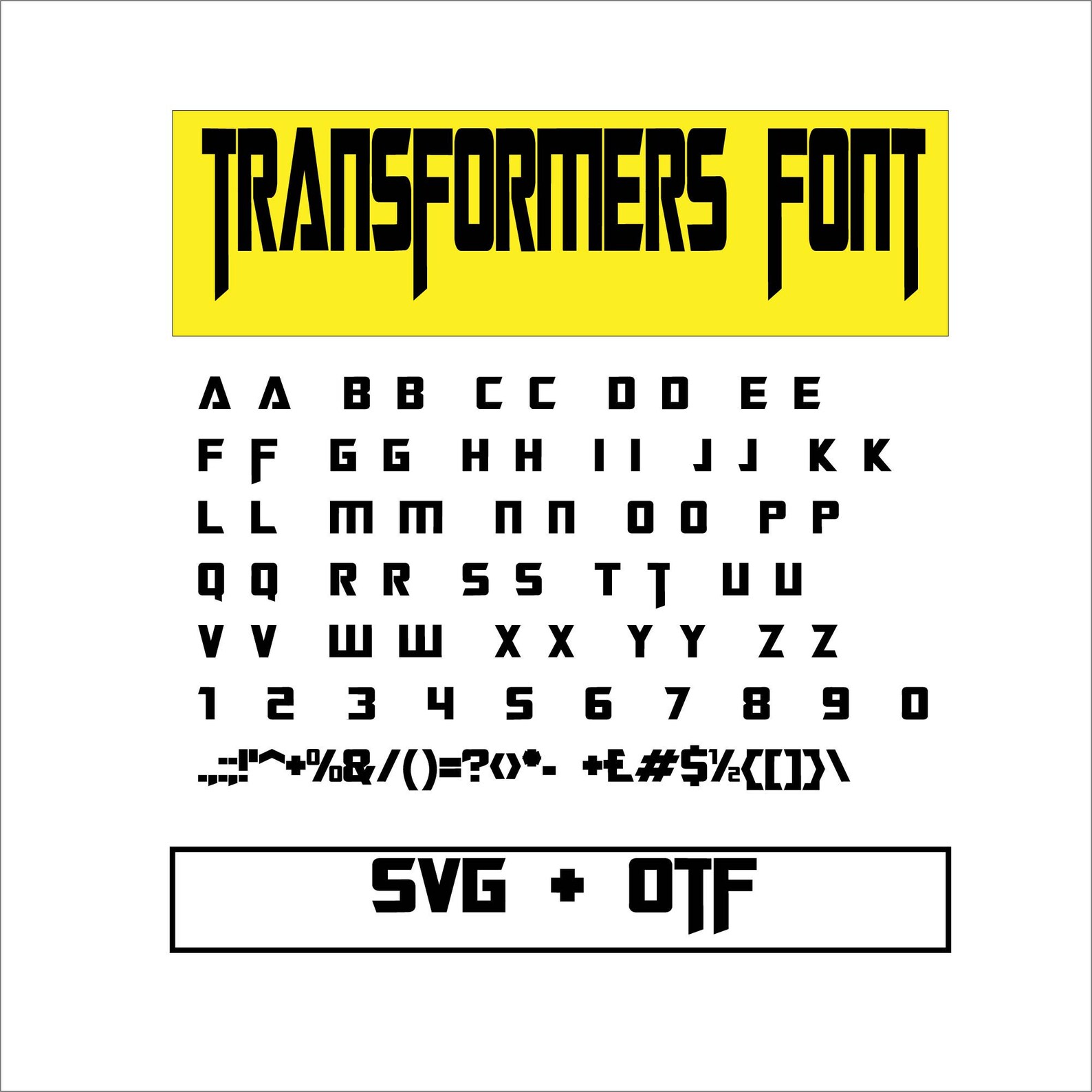 Transformers Font Svg Cars Alphabet Transformers Otf | Etsy