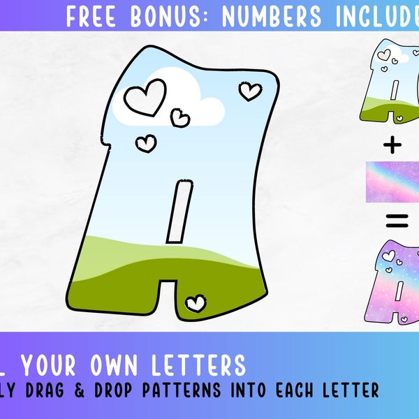 Canva Bubble Letters Etsy