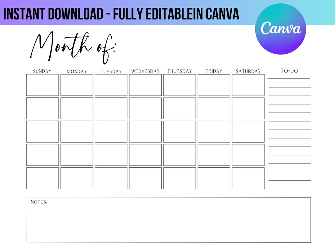 Wall Calendar Svg Monthly Calendar Svg Dry Erase Board Digital Etsy