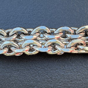 Vintage Retro Heavy Chain Link Silver Hair Clip, Modern Chic, Authentic French Hair Barrette