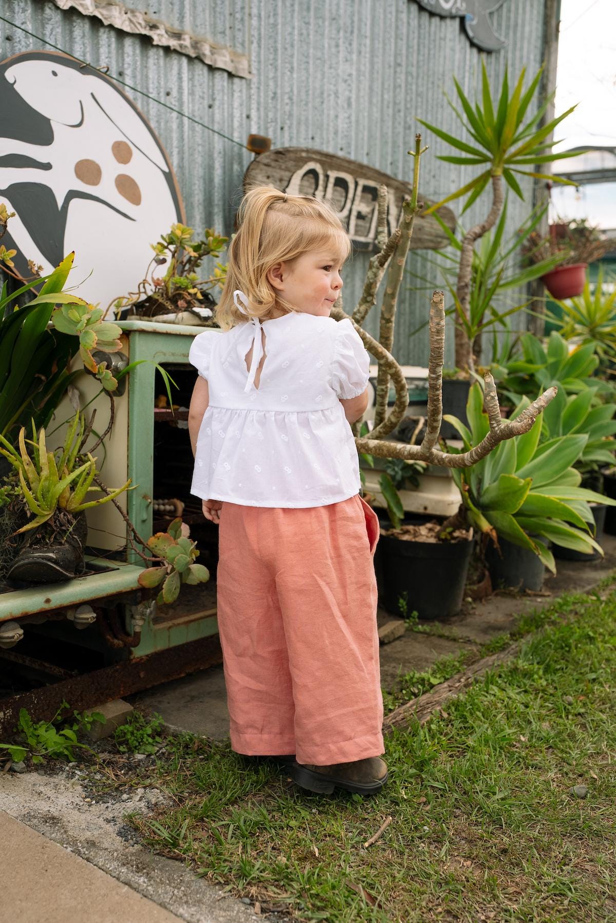 Girls Puff Sleeve Top Pattern PDF | Beginner Yoke Blouse Sewing Pattern ...
