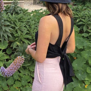 Woman&#39;s Tie Back Top Sewing Pattern | Backless Top PDF | Bow Tie Back | Cropped fit | Beginner-Friendly Top Pattern