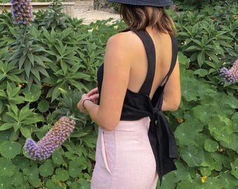 Naaipatroon crop top met striksluiting: beginnersvriendelijk ontwerp zonder rug (pdf-patroon, AU 6-16