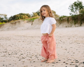 Mädchen Hose mit weitem Bein Schnittmuster PDF | Leichte elastische Taille | Größen 1–10 Jahre | Sofort Download