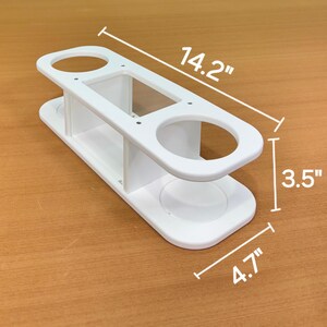 Ocean Breeze 2-Drink Cup Holder W/ Storage & Cell Phone Slot – White, Suction Cups - View #2