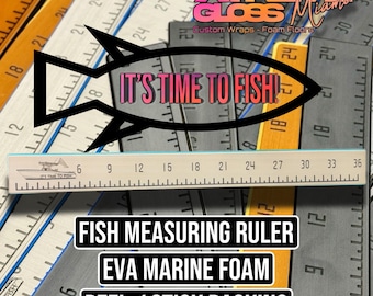 Adhesive Fish Ruler: Marine EVA Foam, Boats & Kayaks (24/36 inch) Fisherman Gift