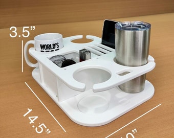 Starboard Polymer Boat Cup & Phone Holder: Suction Mounted RV Boat Organizer