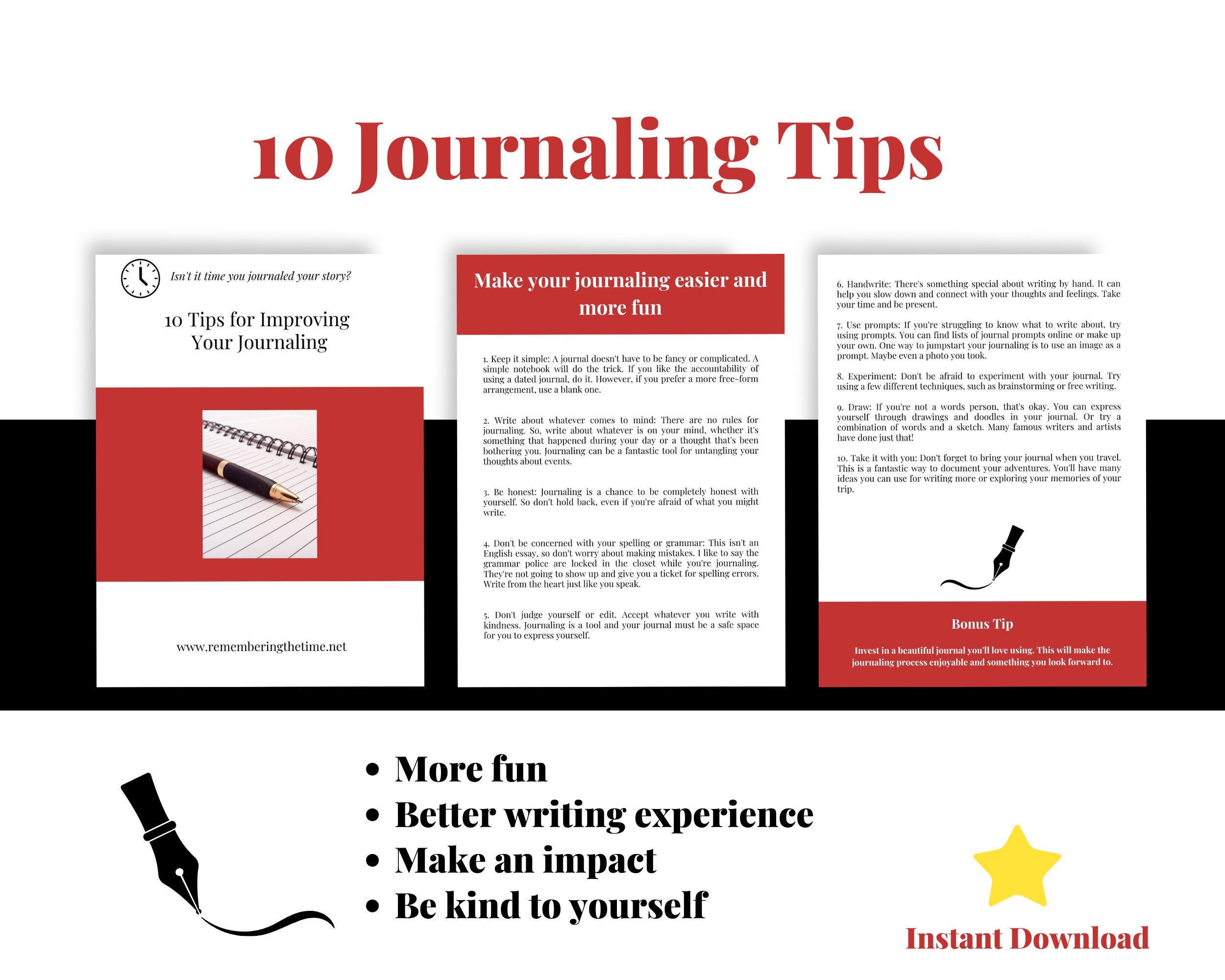10 Tips for Improved Journaling - Etsy