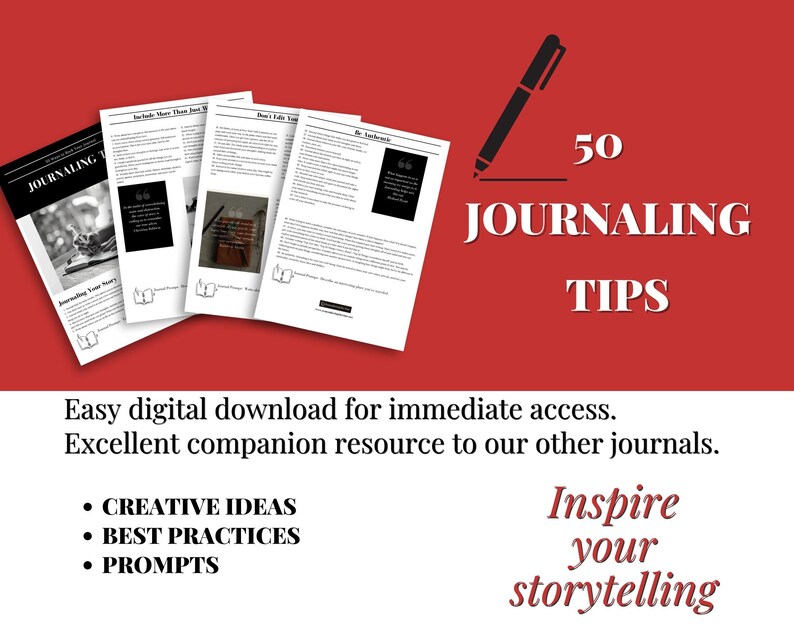 Journaling Tips Resource Sheet - Etsy