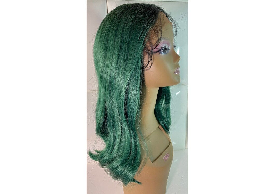 Emerald Green Lace Front Wig, 20 display picture 1