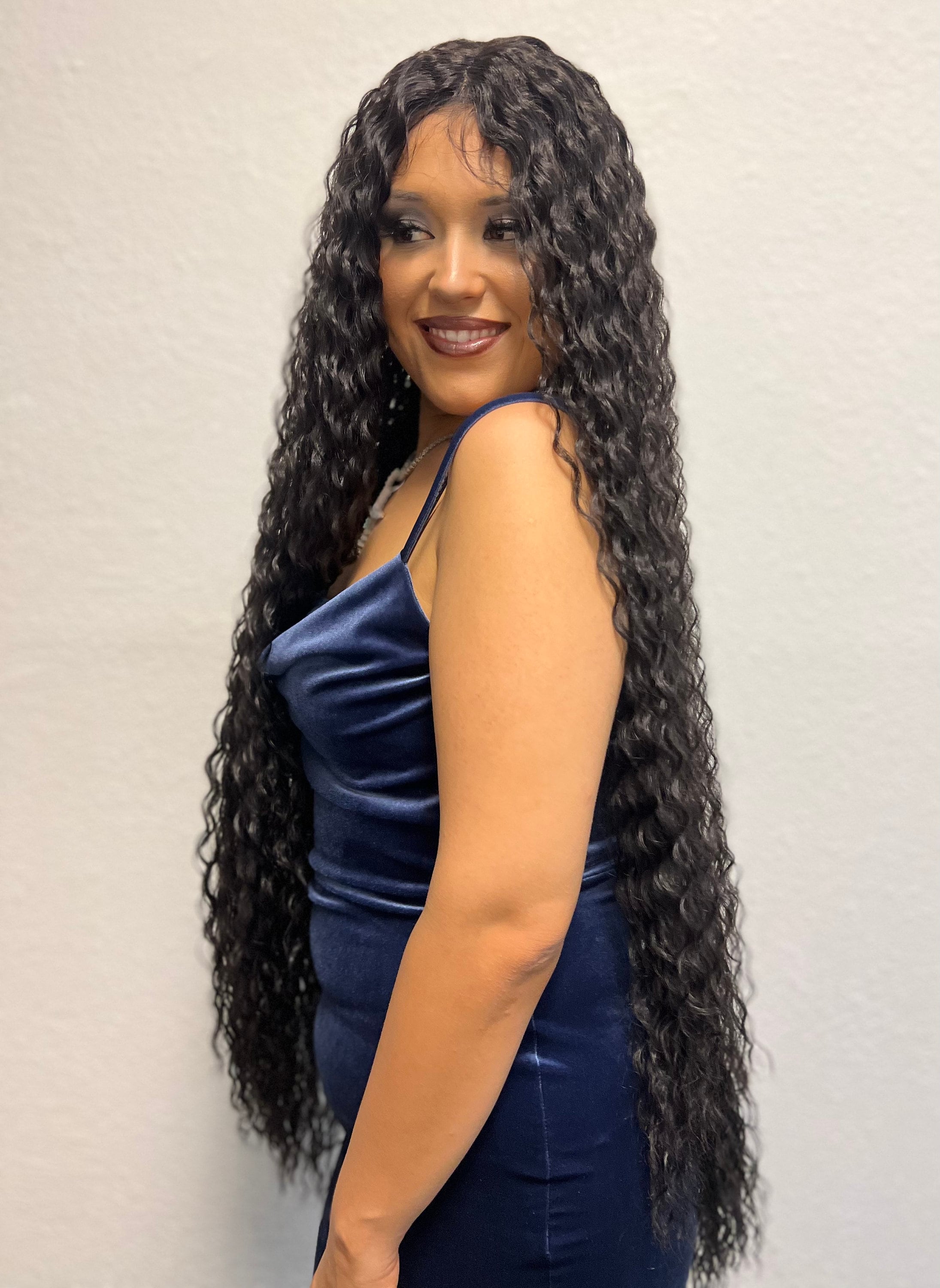 36 NATURAL DARK BROWN Lace Front Wig Extra Long Wavy - Etsy