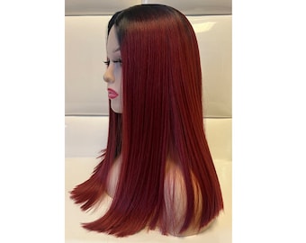 美品　 hairway Ruby Iron レッド Short RED BURGUNDY CHERRY Ruby Wine Haircolor - Lace Part