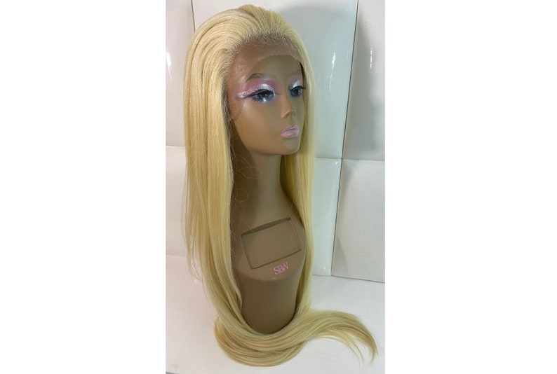 36 Inch Light Blonde Lace Front Wig – Long Straight Synthetic Hair ...