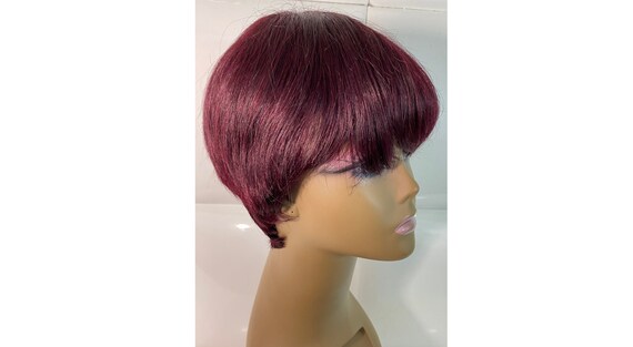 Buy BURGUNDY HUMAN HAIR Full Wig Maroon Dark Red Pixie Haircut Online in India - Etsy Buy BURGUNDY HUMAN HAIR Full Wig Maroon Dark Red Pixie Haircut Online in India - Etsy