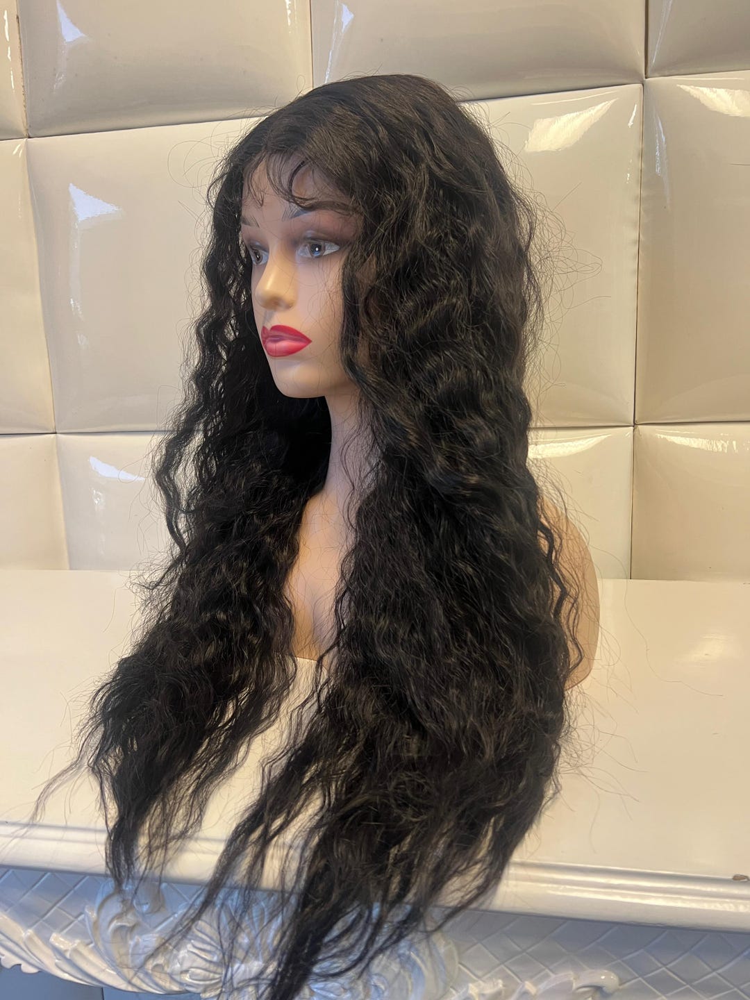 Dark Brown Yaki Beauty LaceFront Wig 22-24inch UNice Mongolian Brown Yaki Straight Human Hair Wig with  main image 2