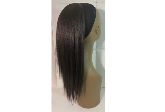 18 INCHES - DARK BROWN Drawstring Ponytail Extension - Yaki  display picture 2