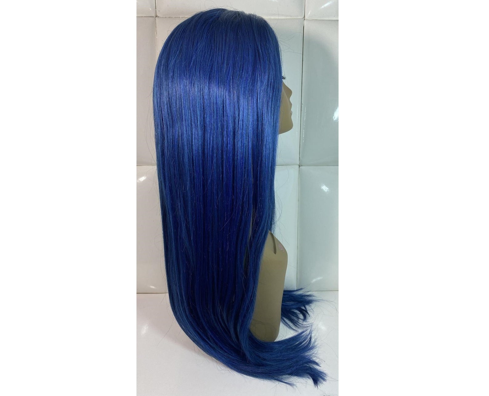 Blue Human Hair Lace Wig - Divatress - wide 7