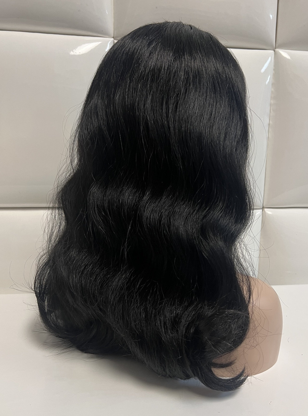 SOFT NATURAL BLACK Swiss Lace Front Wig * Body Wave Hair 