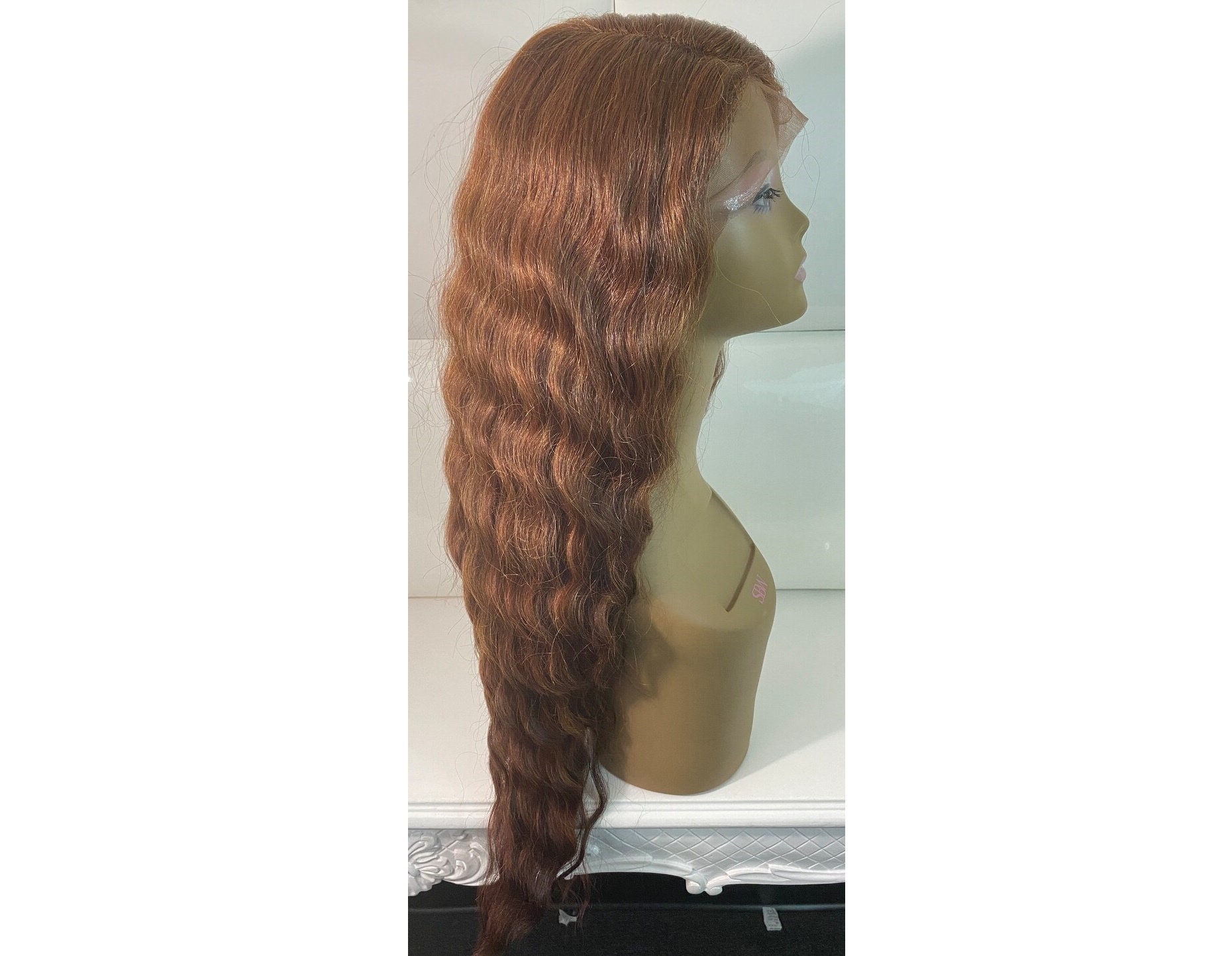 COPPER AMBER Synthetic Swiss Lace Front Wig * Auburn Reddish 