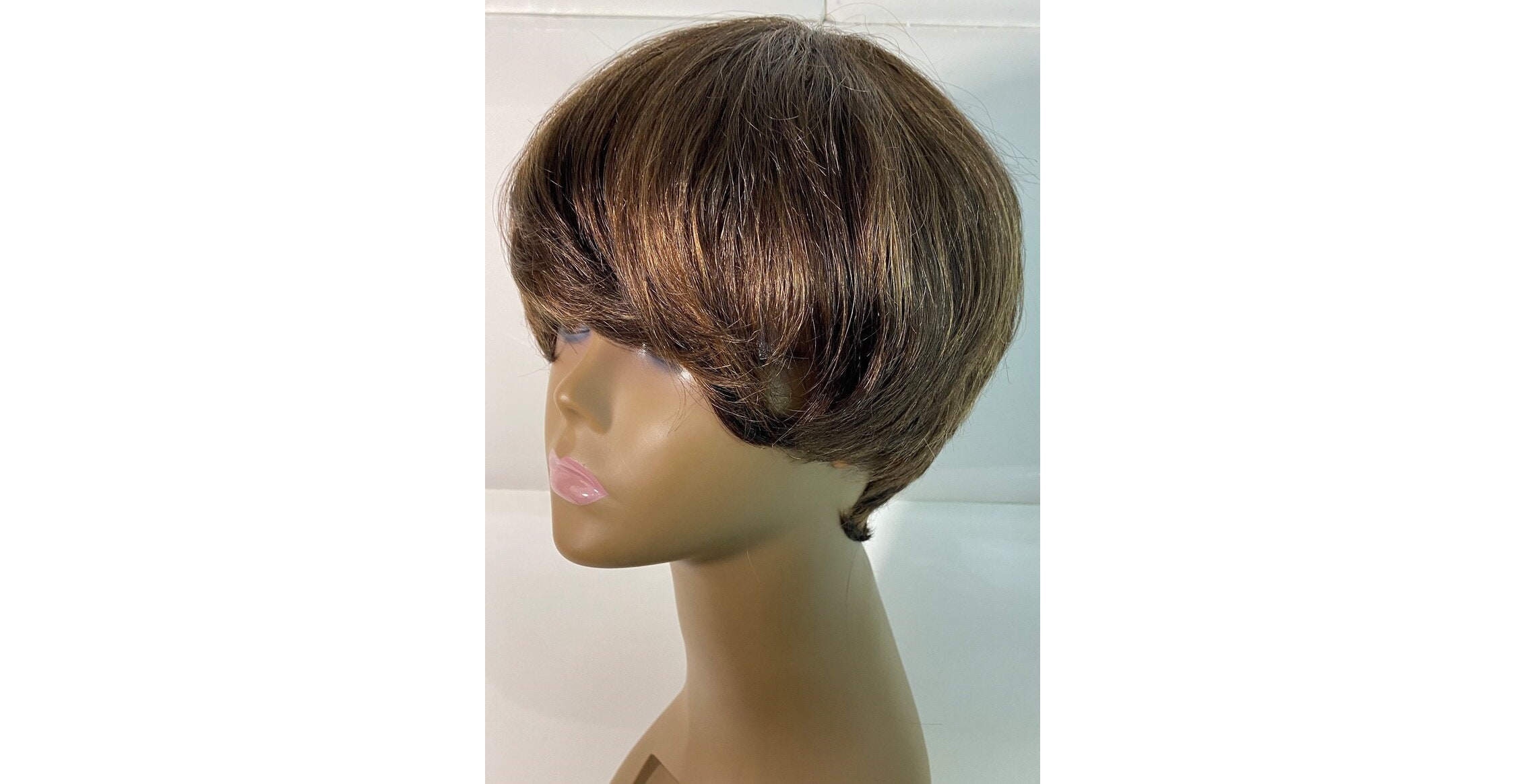 MOCHA BROWN Highlights HUMAN Hair Full Wig Pixie Haircut - Etsy Singapore MOCHA BROWN Highlights HUMAN Hair Full Wig Pixie Haircut - Etsy Singapore